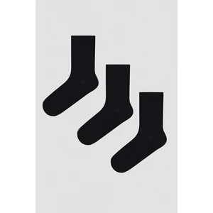 Basic Rib Siyah 3lü Soket Çorap