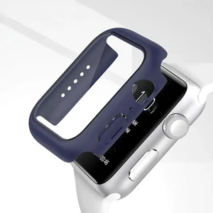 Apple Için Temperli Cam + Kapak Izle Vaka 44MM Ekran Koruyucu Apple Izle Aksesuarları