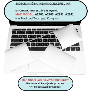 Macbook Pro 16.2 inç Touchpad Trackpad Sticker Koruyucu A2485 A2780 A2991 ile Uyumlu