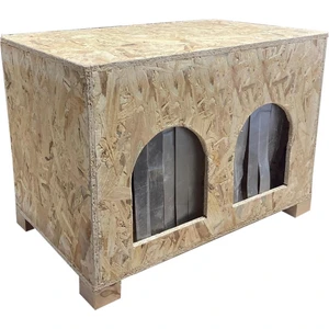 Kedi Kulubesi Dış Ortam Uygun Ahşap Kedi Evi Double Osb 61X41X36 cm