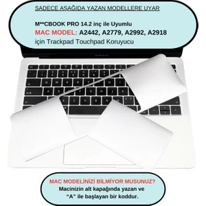 Macbook Pro 14.2 inç Touchpad Trackpad Sticker Koruyucu A2442 A2779 A2992 A2918 ile Uyumlu