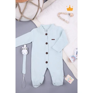 Baby Hola Müslin Unisex Bebek Tulum Emzik Askılı Tulum 1094