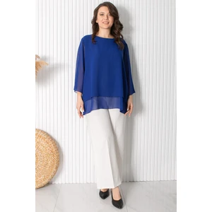 Şifon Tunik Saks FHM924