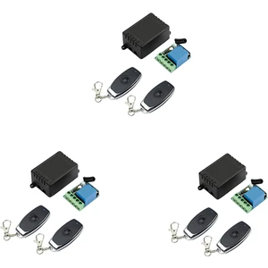 3x 433 Mhz Rf Kablosuz Anahtar Alıcı Dc 12 V Tek Röle Alıcı Modülü ile 2 Adet Evrensel Kablosuz Uzaktan Kumanda (Yurt Dışından)