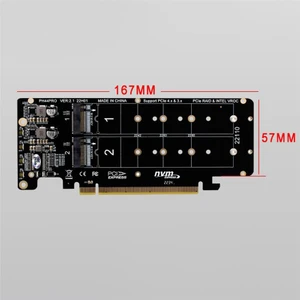 Çift Taraflı 4 Diskli Nvme Raıd Kartı PCIEX16 - M.2 M-Key NVMEX4SSD 2u Sunucu Raıd Dizisi Genişletme Adaptörü Bölünmüş Kart (Yurt Dışından)