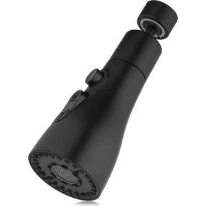 Musluk Havalandırıcı, 3 Modlu Mutfak Banyo Musluğu Fıskiye Filtresi, 2(M22 ve F24)ADAPTÖRLÜ, Döner Musluk Siyah (Yurt Dışından)