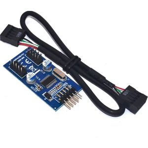 Anakart 9pin USB Başlığı 2 Erkek Adaptör Kartı Usb2.0 9pin Çift 9pin Konnektör Splitter (Yurt Dışından)