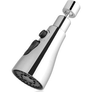 Musluk Havalandırıcı, 3 Modlu Mutfak Banyo Musluğu Fıskiye Filtresi, 2 (M22 ve F24) Adaptörlü, 360 Derece Dönebilen Musluk Gümüş (Yurt Dışından)