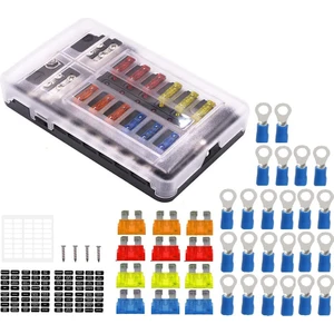 12 V Sigorta Bloğu 12 Devre Sigorta Kutusu Kiti, LED Göstergesi ile Negatif Deniz Sigorta Kutusu DC12-24V Araba Tekne Rv Kamyon Için (Yurt Dışından)