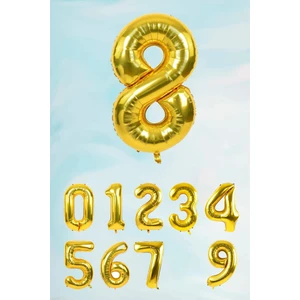 Gold Rakam Folyo Balon Büyük Boy Gold Sayı Balonlar 100CM 40INÇ 8