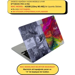 Macbook Pro Kılıf 13inç M1-M2 Kaplama Sticker Laptop Koruyucu A2338 ile Uyumlu BrainNL