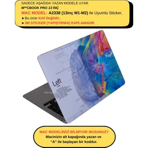 Macbook Pro Kılıf 13inç M1-M2 Kaplama Sticker Laptop Koruyucu A2338 ile Uyumlu BrainNL