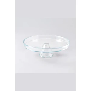 Ayaklı Şeffaf Cam Sunum Tabağı 21 Cm