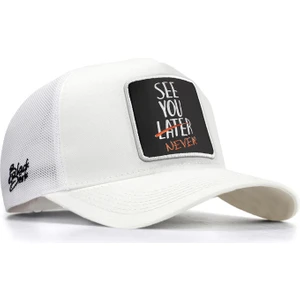 V1 Trucker See You Later Never - 2 Kod Logolu Unisex Beyaz Şapka (Cap)