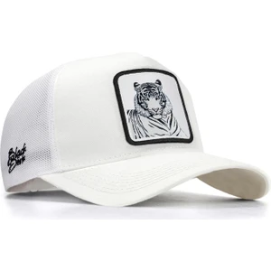 V1 Trucker Bengal Kaplan - 1 Kod Logolu Unisex Beyaz Şapka (Cap)