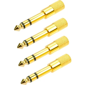4x Ses Jakı Dönüştürücü Adaptör Stereo Jak 6.5mm Erkek - 3.5mm Kadın Elektro Gitar Kulaklık Minifon (Altın) (Yurt Dışından)
