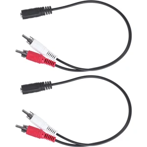 2 Adet 3.5 mm Stereo Dişi 2 Rca Erkek Av Kablosu Yardımcı Ses Adaptör Teli (Yurt Dışından)