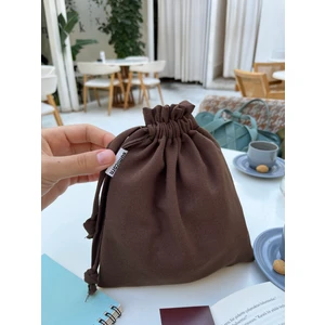 Sumicorn Design Soft Kahverengi Renkli Çevre Dostu Bez Kese, Keten Düzenleyici Kese, Hediye Kesesi, Makyaj Çantası