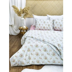 160X200  Pamuklu 63 Tel Pembe Çiçek Çift Kişilik Nevresim Takımı