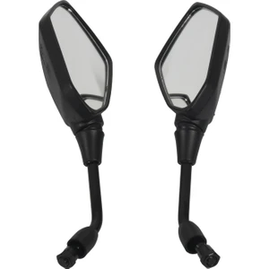 Evrensel 2 Adet Motosiklet Büyük Boy Dikiz Aynası Siyah Motosiklet Motosiklet Krom Scooter Dikiz Dikiz Yan Ayna 10MM (Yurt Dışından)