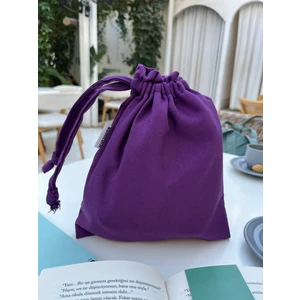 Sumicorn Design Soft Mor Renkli Çevre Dostu Bez Kese, Keten Düzenleyici Kese, Hediye Kesesi, Makyaj Çantası