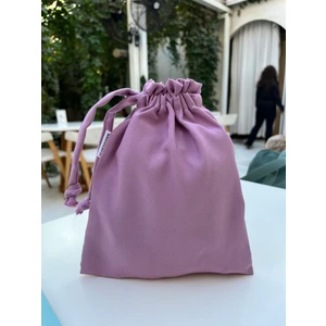 Sumicorn Design Soft Lila Renkli Çevre Dostu Bez Kese, Keten Düzenleyici Kese, Hediye Kesesi, Makyaj Çantası