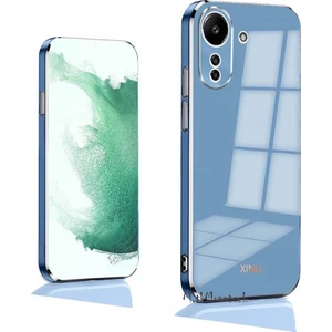 M.TK Moveteck Xiaomi Redmi 13C Kılıf Kamera Korumalı Parlak Gold Kenarlı Altın Işlemeli Yumuşak Silikon Bark Kapak