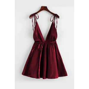 Donna Layla Bordo Saten Gecelik