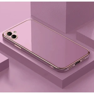 M.TK Moveteck Samsung Galaxy A05 Kılıf Kamera Korumalı Parlak Gold Kenarlı Altın Işlemeli Şeritli Yumuşak Silikon Bark Kapak