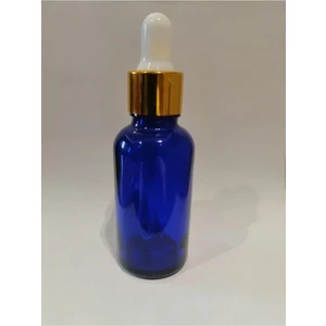 20 cc Mavi Cam Damlalıklı Şişe Cam Şişe Sarı Kapak 50 Adet