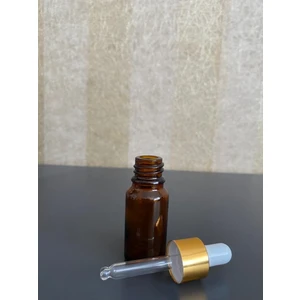 10 ml Amber Cam Şişe Cam Damlalıklı Sarı Kapak Beyaz Emzik 100 Adet