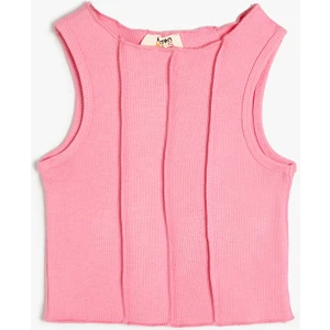 Crop Atlet Kalın Askılı Nervürlü Pamuklu