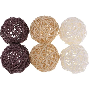 El Sanatları, Parti, 6 Adet 7cm Için Hasır Rattan Topları Dekoratif Küreler Dolguları (Yurt Dışından)