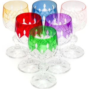 Leonarte Casa Bohemia Kristal Drop 150ML Renkli Kesme Kahve Su Bardağı