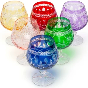 Leonarte Casa Bohemia Kristal Zaraif 250ML Renkli Kesme Kahve Su Bardağı