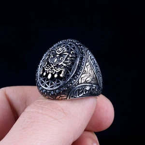 Osmanlı Devleti Arması Model 925 Ayar Gümüş Yüzük