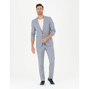 Pierre Cardin Erkek Koyu Mavi Ex. Slim Fit Keten Karışımlı Kumaş Pantolon 50284934-VR032