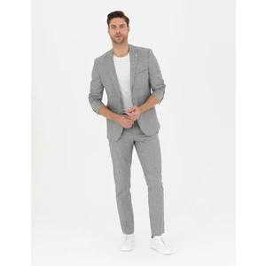 Pierre Cardin Erkek Gri Ex. Slim Fit Keten Karışımlı Kumaş Pantolon 50284934-VR024