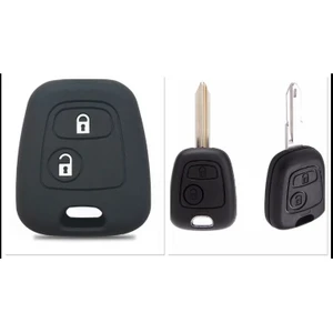 Şenyıldız Aksesuar Peugeot 206 207 Citröen C2 C4 Uyumlu 2 Tuşlu Silikon Anahtar Koruma Kılıfı