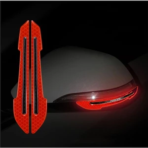 Oto Araç Yan Ayna Reflektör Sticker Yan Ayna Koruyucu Sticker Kedi Göz Kırmızı