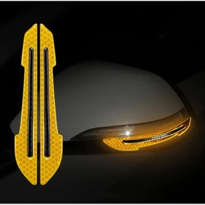 Oto Araç Yan Ayna Reflektör Sticker Yan Ayna Koruyucu Sticker Kedi Göz Sarı