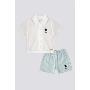 U.S. Polo Assn. Lisanslı Shirt Krem Erkek Bebek Takımı