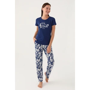 Pierre Cardin Belle Lacivert Kadın Kısa Kol Pijama Takımı