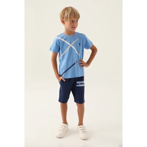 U.S. Polo Assn. Lisanslı Times Indigo Erkek Çocuk Bermuda Takım