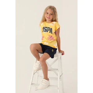 U.S. Polo Assn. Lisanslı Leaf Turuncu Kız Çocuk Şort Takım