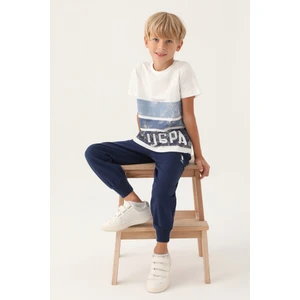 U.S. Polo Assn.  Lisanslı Trilinear Krem Erkek Çocuk Pijama Takımı