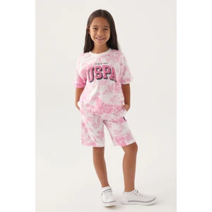 U.S. Polo Assn. Lisanslı Batik Mor Kız Çocuk Bermuda Takım