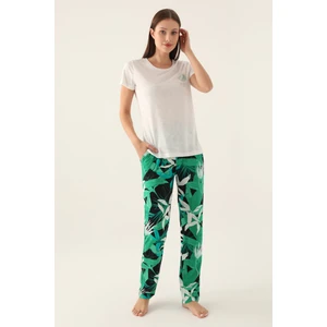 Take Tıme Krem Kadın Kısa Kol Pijama Takımı