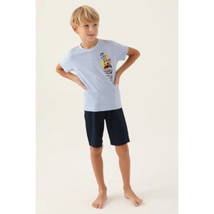Erkek Çocuk Mavi Bermuda Takım