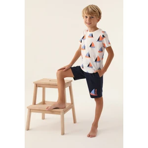 Boat Krem Erkek Çocuk Bermuda Takım